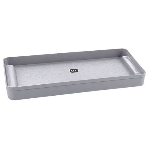 Bandeja plastica retangular 40x25cm cinza