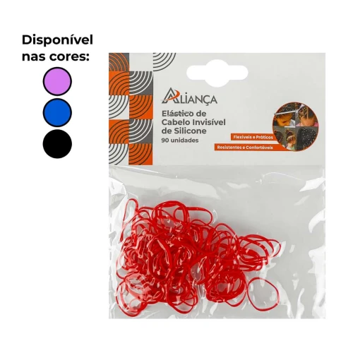 Bijuteria elástico para cabelo silicone com 90 unidades sortidas Aliança