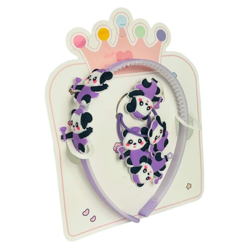 Bijuteria tiara decorada com rabico 5 peças