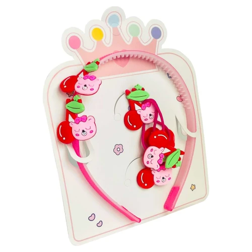 Bijuteria tiara decorada com rabico 5 peças