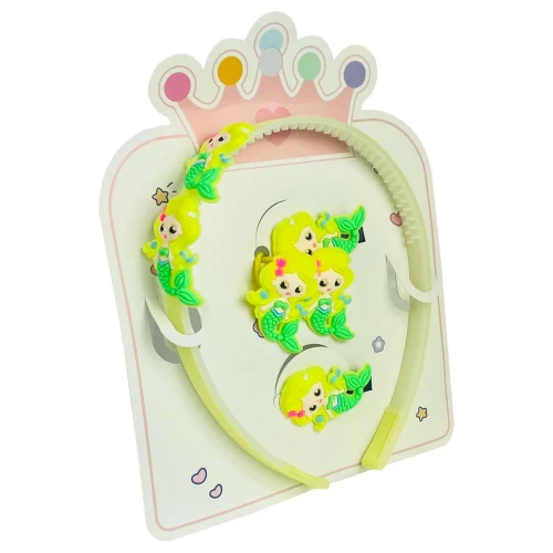 Bijuteria tiara decorada com rabico 5 peças