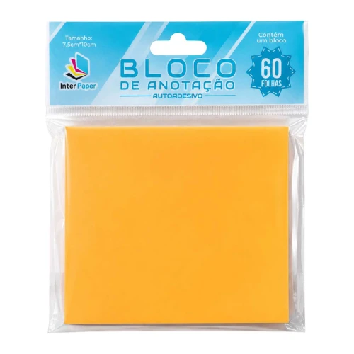 Bloco adesivo inter paper 76x100mm color 60 folhas