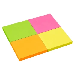 Bloco auto adesivo 38mm x 50mm neon Maxprint com 04 unidades 200 folhas