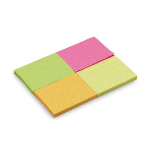 Bloco auto adesivo 38mmx50mm neon maxprint com 4 unidades de 200 folhas