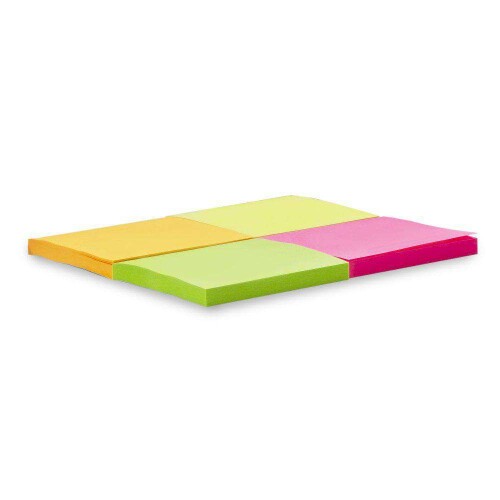 Bloco auto adesivo 38mmx50mm neon maxprint com 4 unidades de 200 folhas