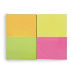 Bloco auto adesivo 38mmx50mm neon maxprint com 4 unidades de 200 folhas