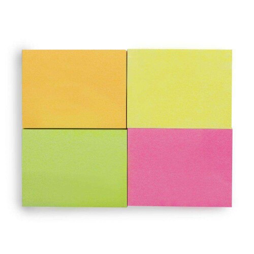 Bloco auto adesivo 38mmx50mm neon maxprint com 4 unidades de 200 folhas