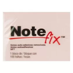 Bloco auto adesivo 76mmX102mm rosa 3M Note Fix com 100 folhas