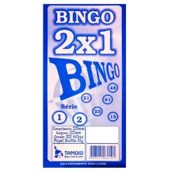 Bloco de bingo azul 21x10cm 2 em 1 com 100 folhas