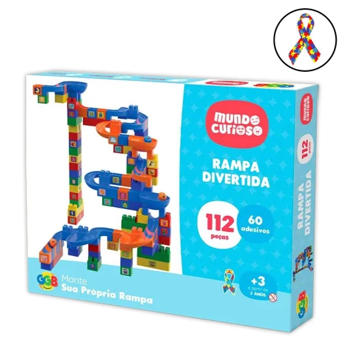 Bloco de montar rampa divertida com 112 peças GGBplast Bloco de montar rampa divertida com 112 peças GGBplast