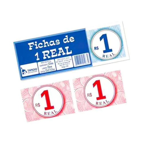 Bloco ficha de preço 1,00 com 100 fichas