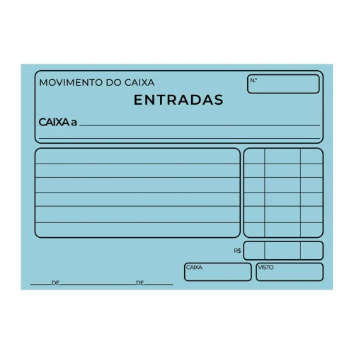 Bloco movimento de caixa azul entrada com 50 folhas Tamoio Bloco movimento de caixa azul entrada com 50 folhas Tamoio