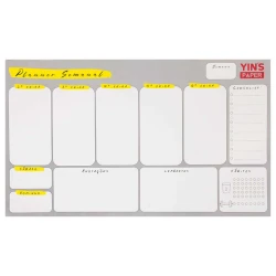 Bloco para anotações 29x17cm com 52 folhas planner semanal