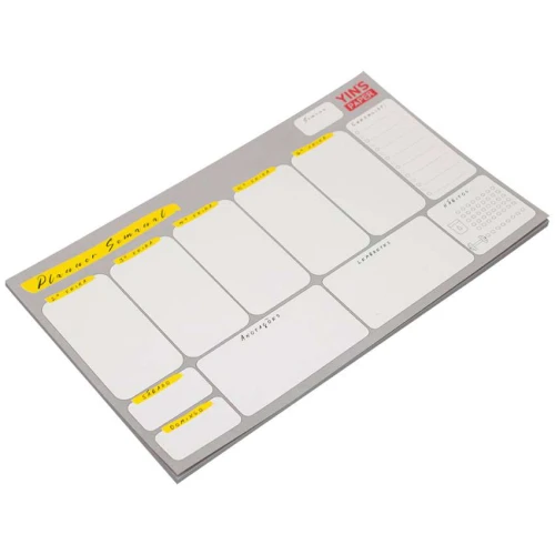 Bloco para anotações 29x17cm com 52 folhas planner semanal