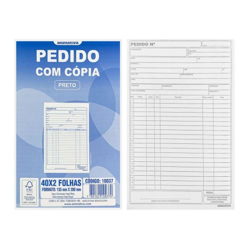 Bloco pedido 02 via grande 135x200mm 40x2 Animativa