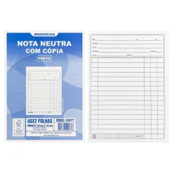 Bloco pedido 2 vias pequeno nota neutra 104x143mm Animativa