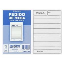Bloco pedido de mesa 02 vias com carbono 7,8x11,1cm Animativa