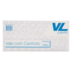 Bloco vale com canhoto 50 folhas