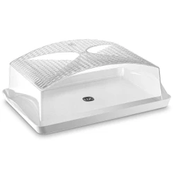 Boleira acrilica retangular branca 36x26cm uz. Utilidades
