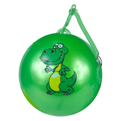 Bola plástica colorida bichinhos com cordão 22cm