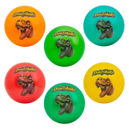 Bola plástica vinil dinossauro 22cm coloridas