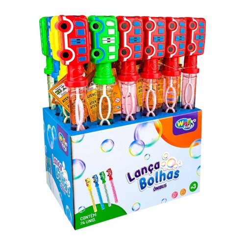 Bolha de sabão bastão Ônibus sortidos 37cm Wellkids Bolha de sabão bastão Ônibus sortidos 37cm Wellkids