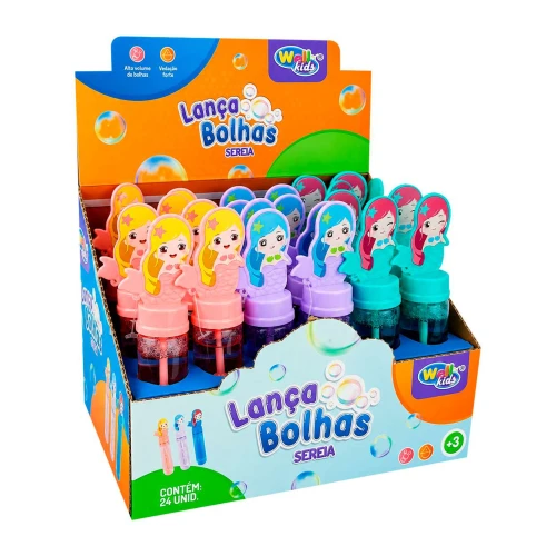 Bolha de sabão bastão Sereia 14,5cm Wellkids