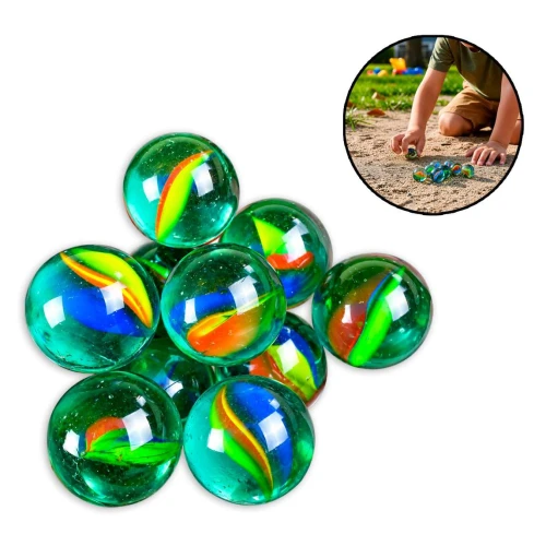 Bolinha de gude cristal colorida com 25 unidades