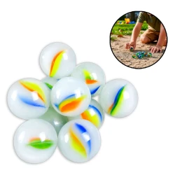 Bolinha de gude leitosa colorida com 25 unidades