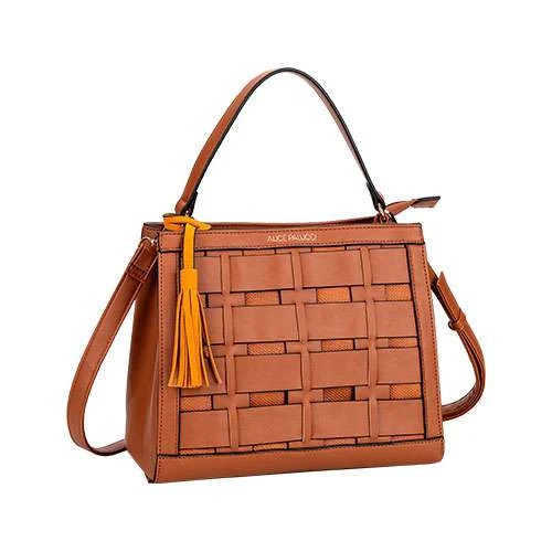 Bolsa feminina tira/colo 27x25cm caramelo Alice Palucci