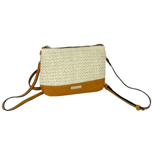 Bolsa feminina transversal 14x22cm bege Alice Palucci