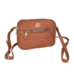 Bolsa feminina transversal 15x22cm caramelo Alice Palucci