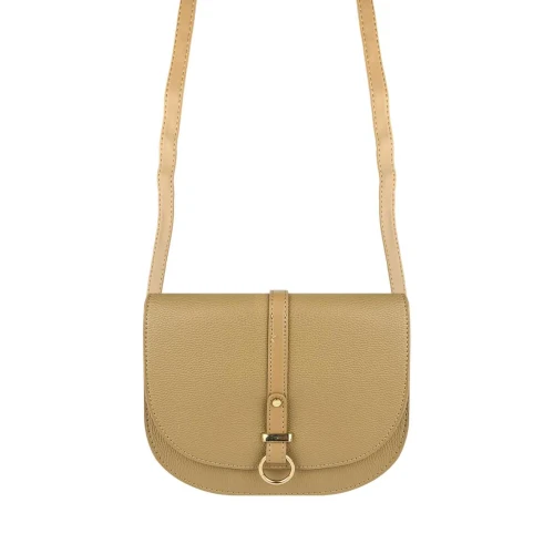 Bolsa feminina transversal 22x20cm marrom claro Alice Palucci