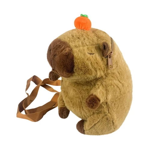 Bolsa infantil de pelúcia capivara com alça lateral DK Toys