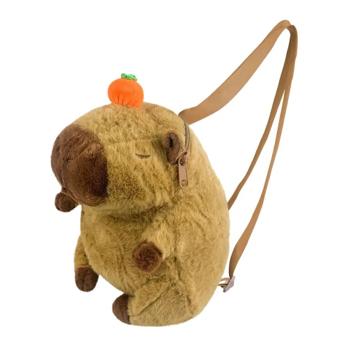 Bolsa infantil de pelúcia capivara com alça lateral DK Toys