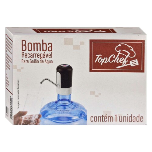 Bomba para garrafão de água elétrica USB 6,5 x 13cm