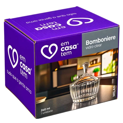 Bomboniere de vidro 240ml Milan