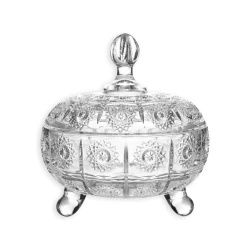 Bomboniere de vidro 630ml 15x8cm com pé Bohemia Em Casa Tem