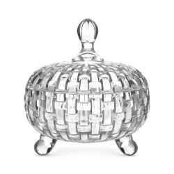 Bomboniere de vidro 630ml 15x8cm com pé Potiri Em Casa Tem