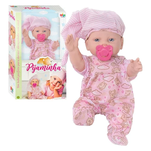 Boneca bebê Meu Pijaminha com acessórios Milk