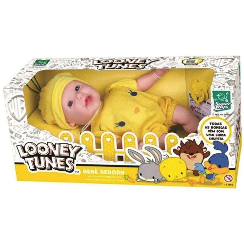 Boneca bebê reborn Looney Tunes piu-piu Super Toys