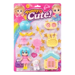 Boneca e pet mini funny cute 10 peças