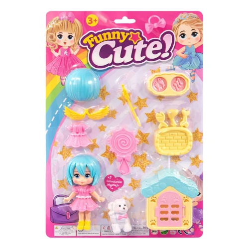 Boneca e pet mini funny cute 10 peças Boneca e pet mini funny cute 10 peças