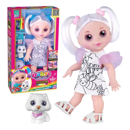 Boneca fashion para colorir com acessórios Super Toys
