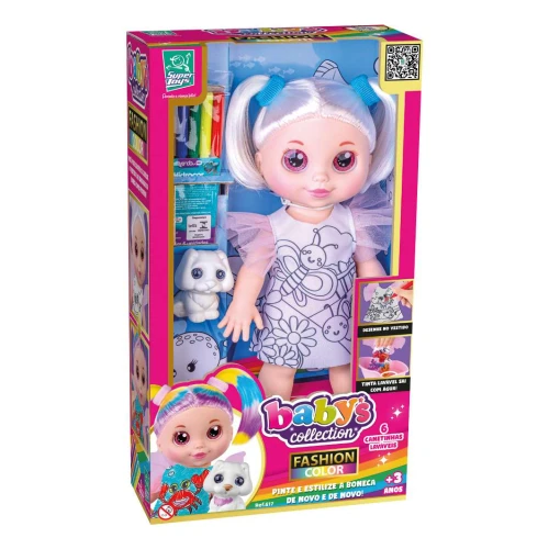 Boneca fashion para colorir com acessórios Super Toys