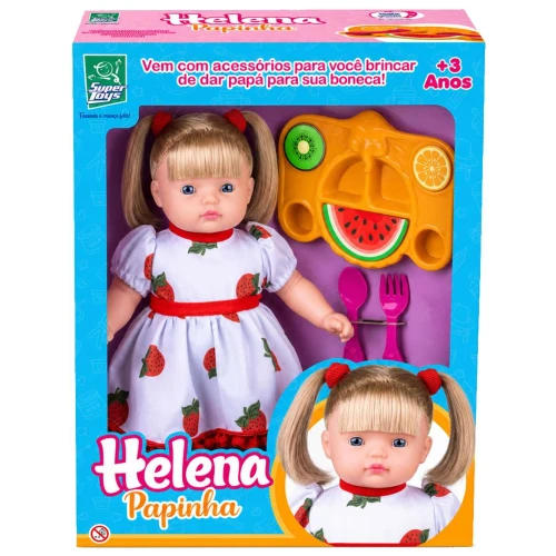 Boneca helena papinha com acessorios 35cm