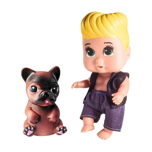 Boneco My beautiful pet com cachorrinho menino Milk