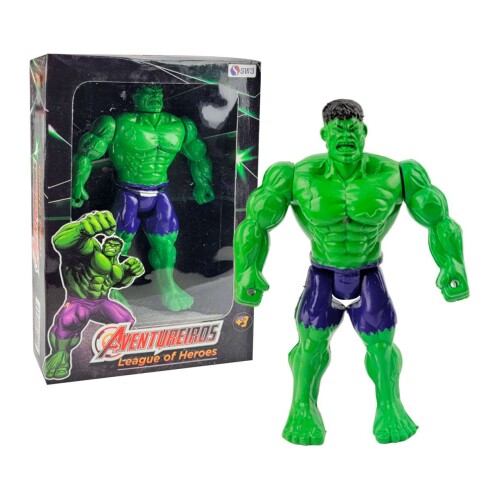 Boneco aventureiros verde esmaga com luz 20cm