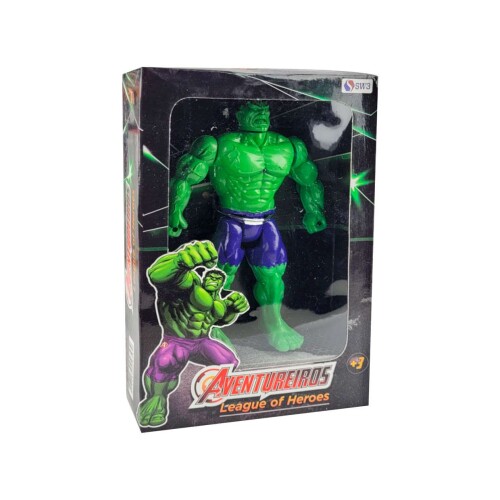 Boneco aventureiros verde esmaga com luz 20cm