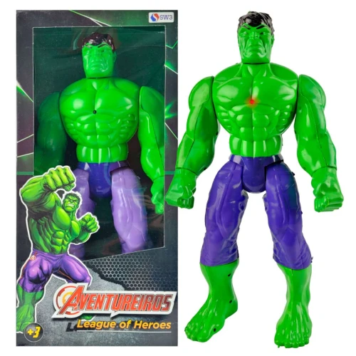 Boneco aventureiros verde esmaga com luz 42cm